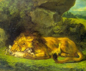 Lion with a Rabbit Louvre Oil Paintings